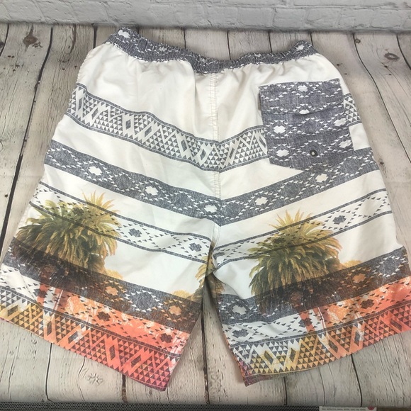 Micros Mens Tropical Palm Swim Trunks w/ pockets Lg - Picture 2 of 7